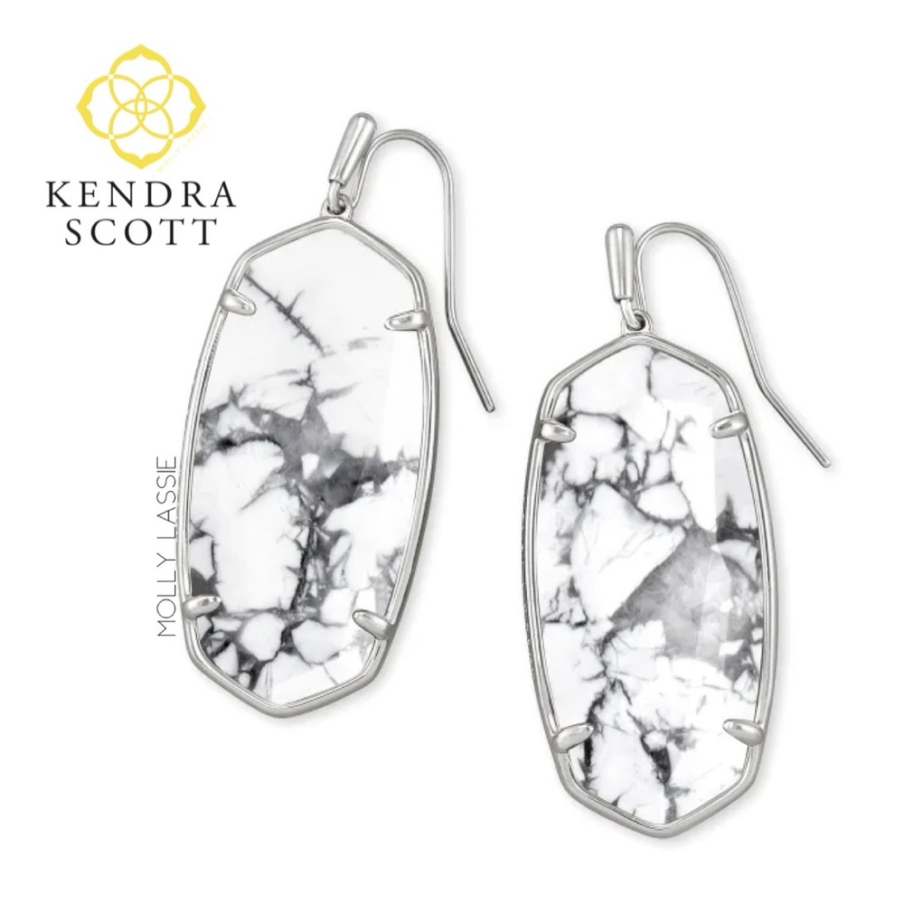 Kendra Scott White Howlite Elle Earrings - Picture 1 of 2